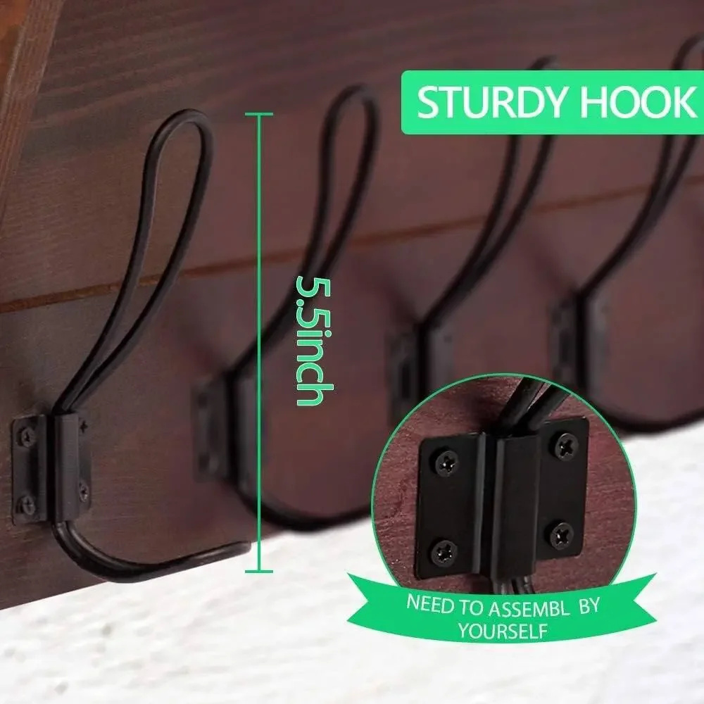 Concept Decorative Floating Mounted Wall Shelves with Hooks